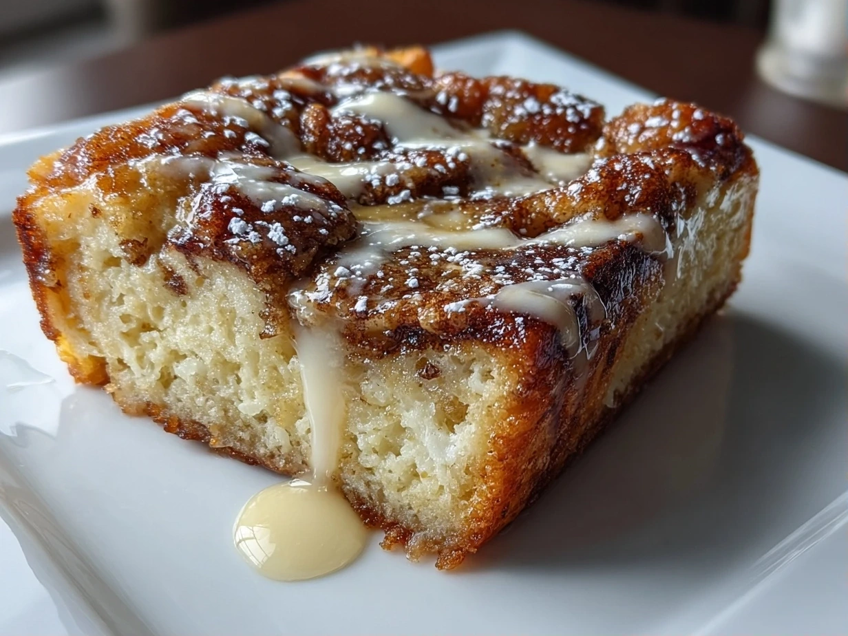 Beautiful French Toast Bake on white plate