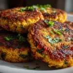 Close-up of freshly prepared lentil burgers