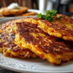 Close-up of homemade sweet potato pancakes