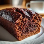 Close-up slightly angled Hidden Heart Chocolate Loaf Cake
