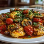 Delicious Chicken Cacciatore on white plate