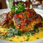 Delicious Garlic Butter Chicken Thigh Skillet Close-up