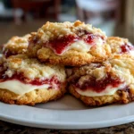 Freshly prepared Strawberry Cheesecake Stuffed Cookies