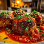Home cook, iPhone 15 Pro. Close-up slight angle of delicious Keto Italian Meatballs with Marinara Sauce on white plate. Mouthwatering --ar 4:3 --style raw --s 245