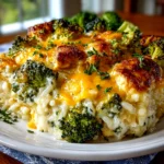 Homemade Cheesy Broccoli Chicken and Rice Casserole