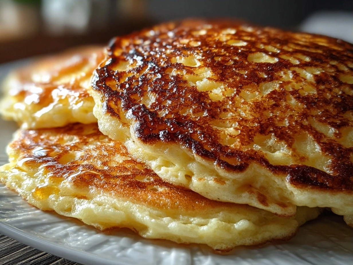 Stack of golden protein pancakes ready to eat, showcasing a delicious and nutritious meal option