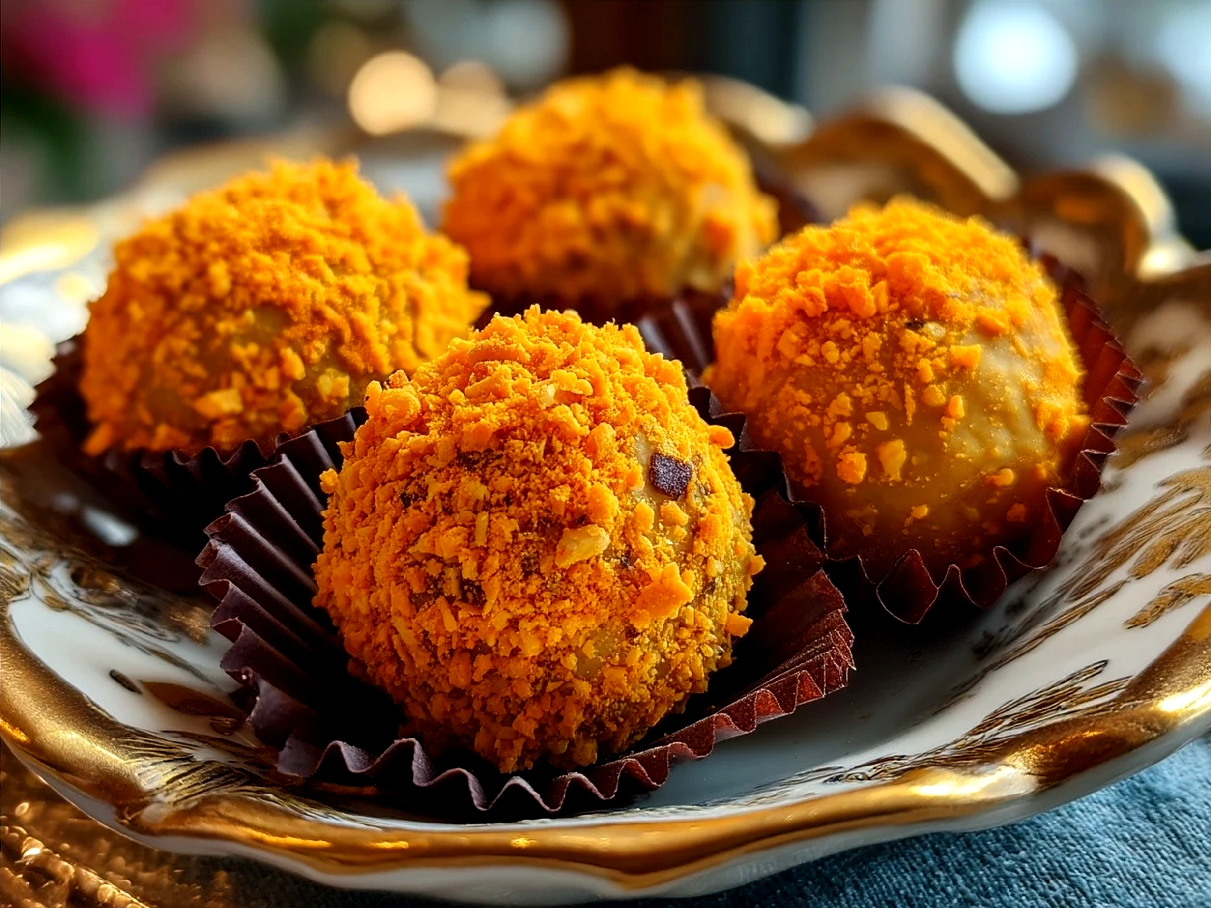 Finished Pumpkin Truffles presented in a bowl ready to serve