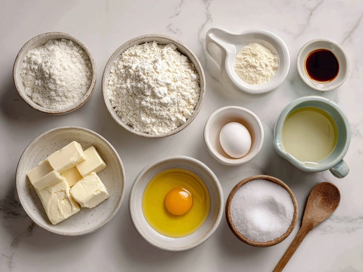 Raw ingredients for homemade mozzarella sticks neatly arranged on a table