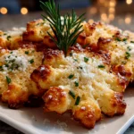 Beautiful Rosemary Parmesan Snowflake Cookies on white plate