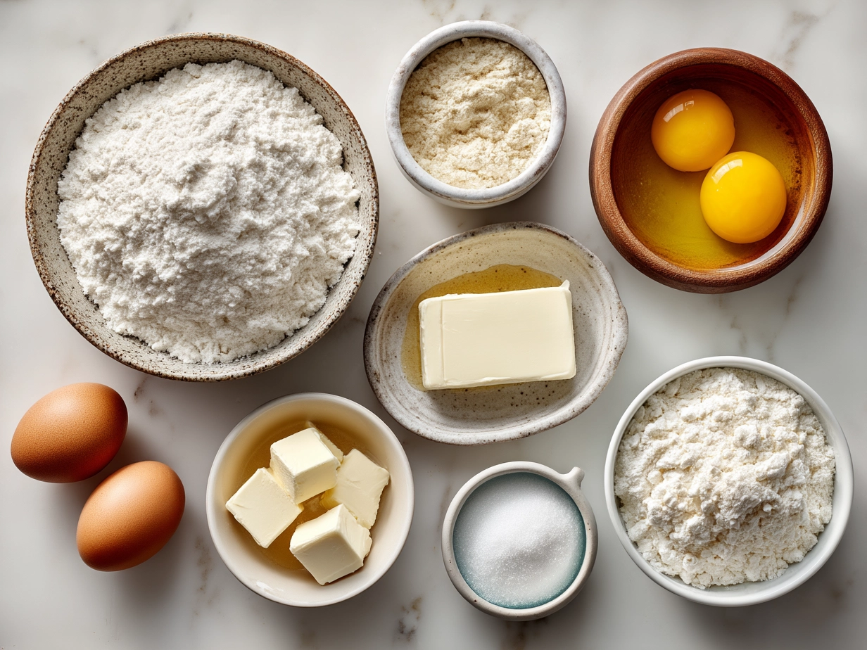 Ingredients for Breakfast Pillsbury Crescent Rolls including crescent dough, eggs, cheddar cheese, sausage, and bell peppers