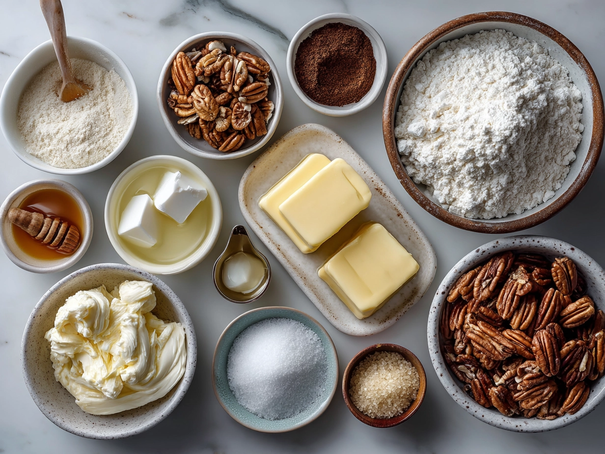 Ingredients for Caramel Butter Pecan Praline Poke Cake