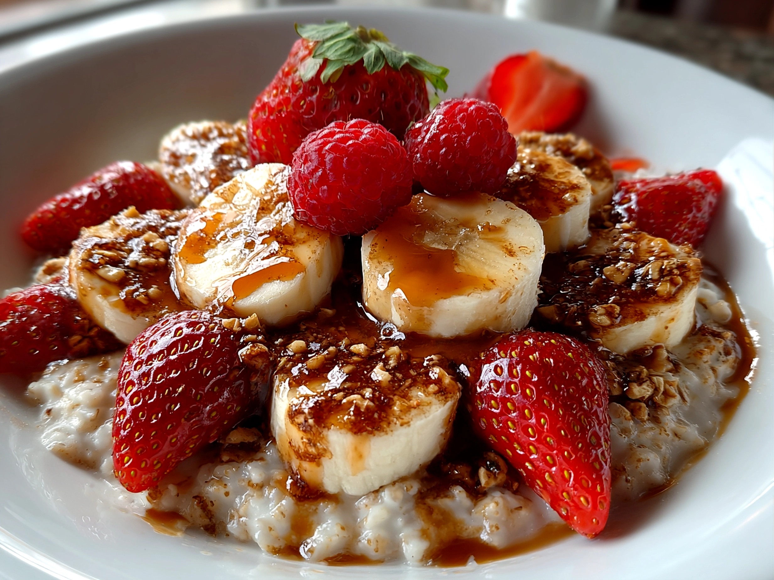 Comforting homemade Valentines Oatmeal Bowl