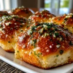 Freshly baked garlic butter dinner rolls
