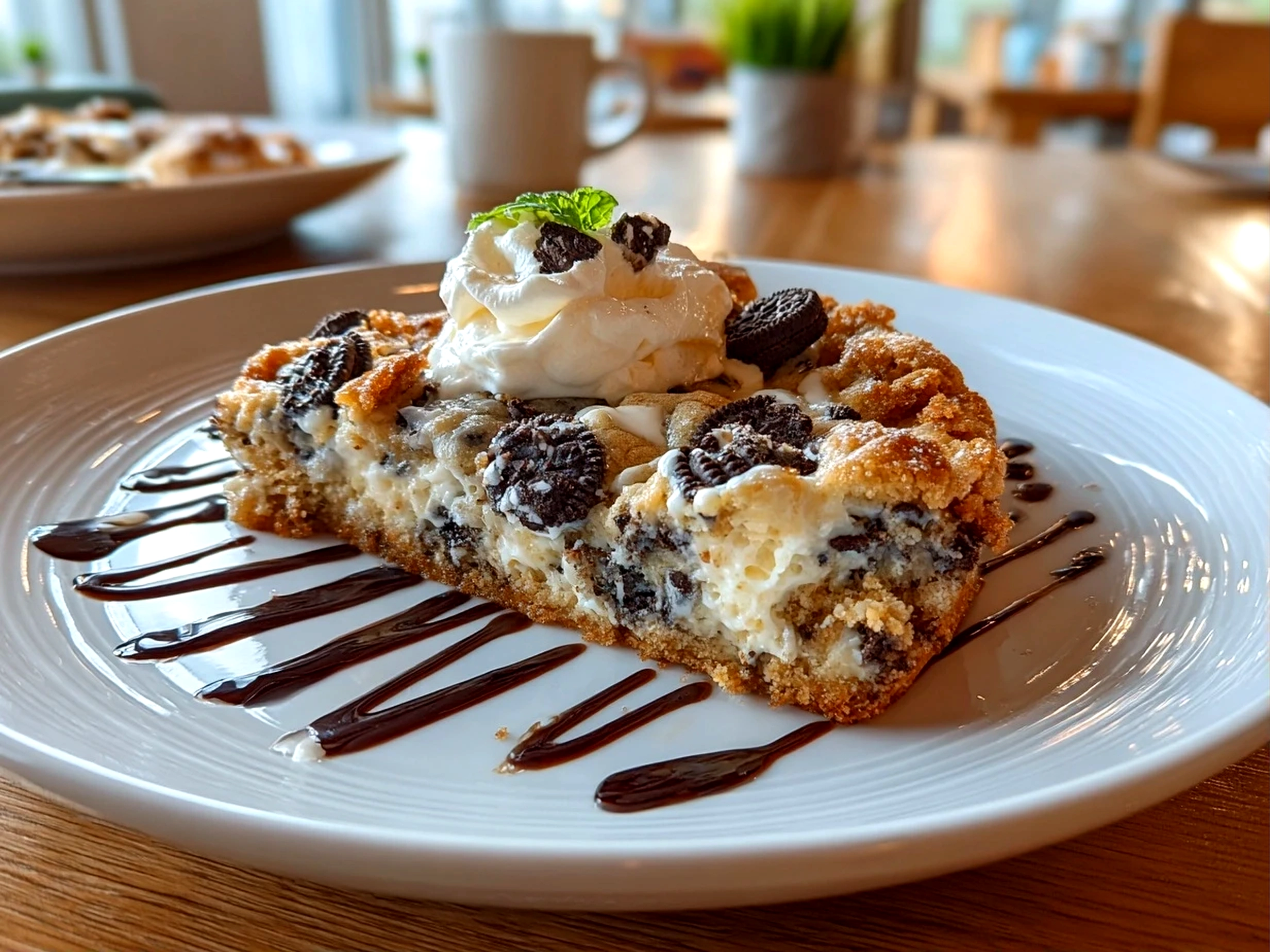 Freshly prepared Cookies Cream Skillet Cookie