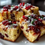 Freshly prepared Keto Cranberry Orange Shortbread on white plate