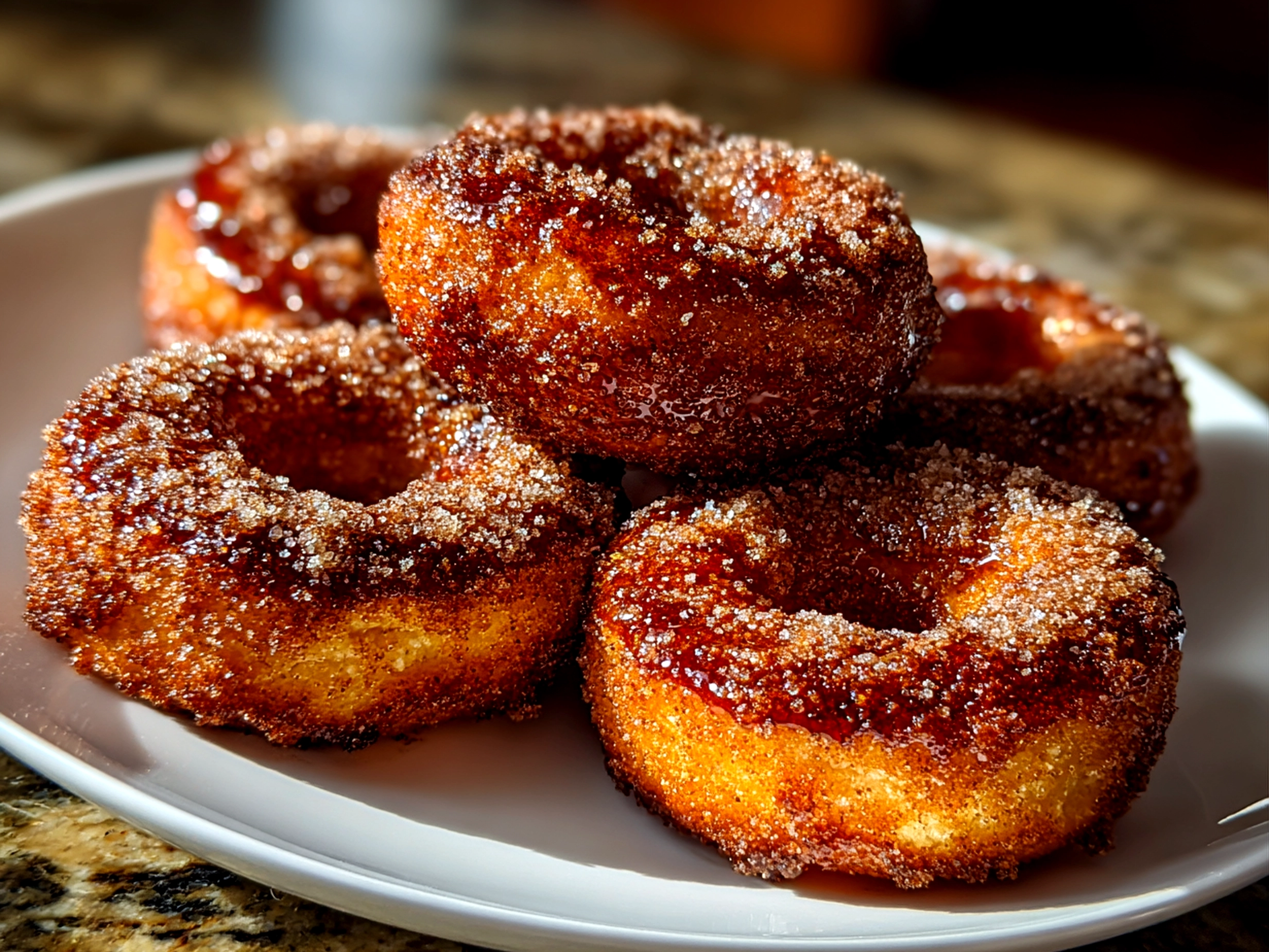 Home baker preparing sourdough discard apple cider donuts bread