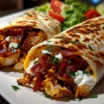 Homemade Chicken Bacon Wrap Close-up