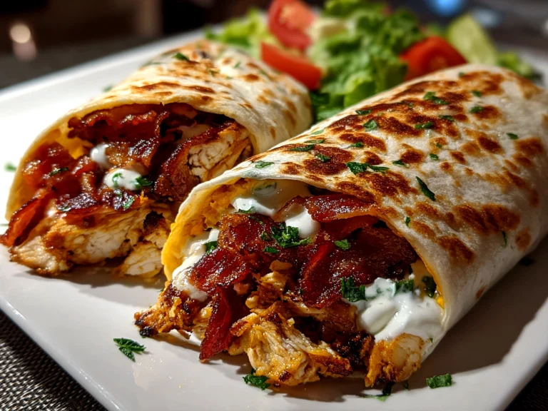 Homemade Chicken Bacon Wrap Close-up