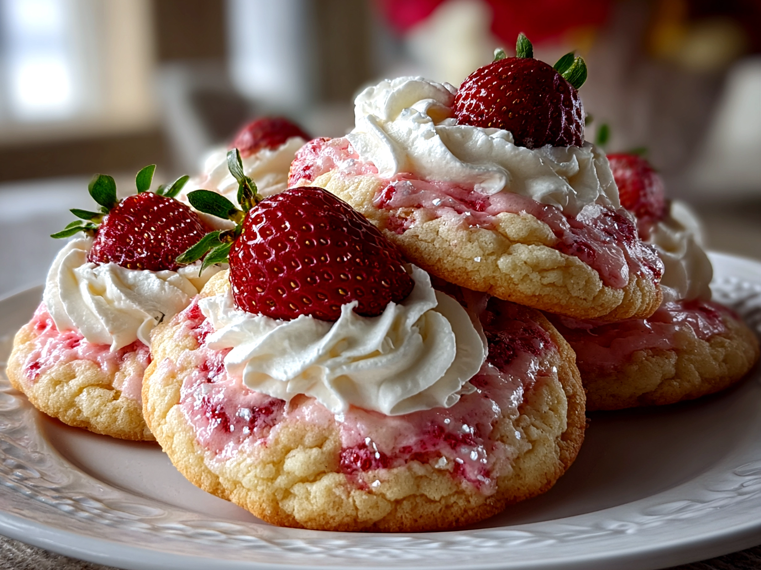 Homemade Strawberry Cool Whip Cookies Freshly Baked