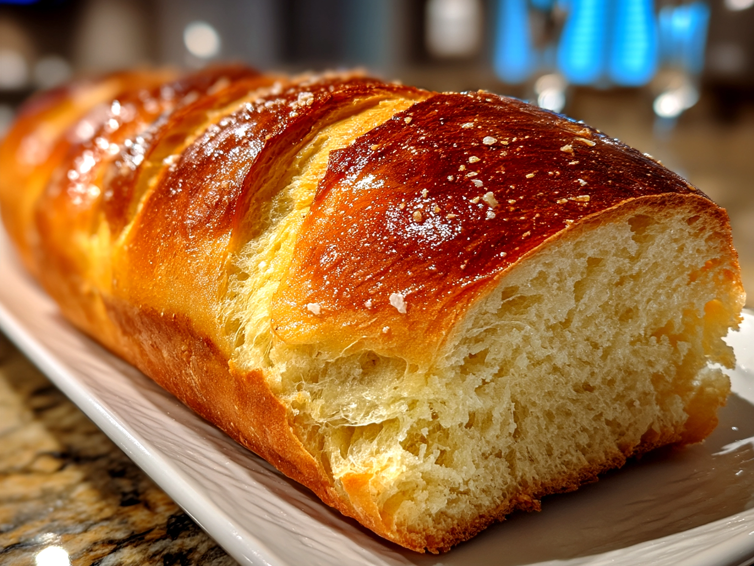 Loaf of freshly baked Homemade Italian Bread ready to serve