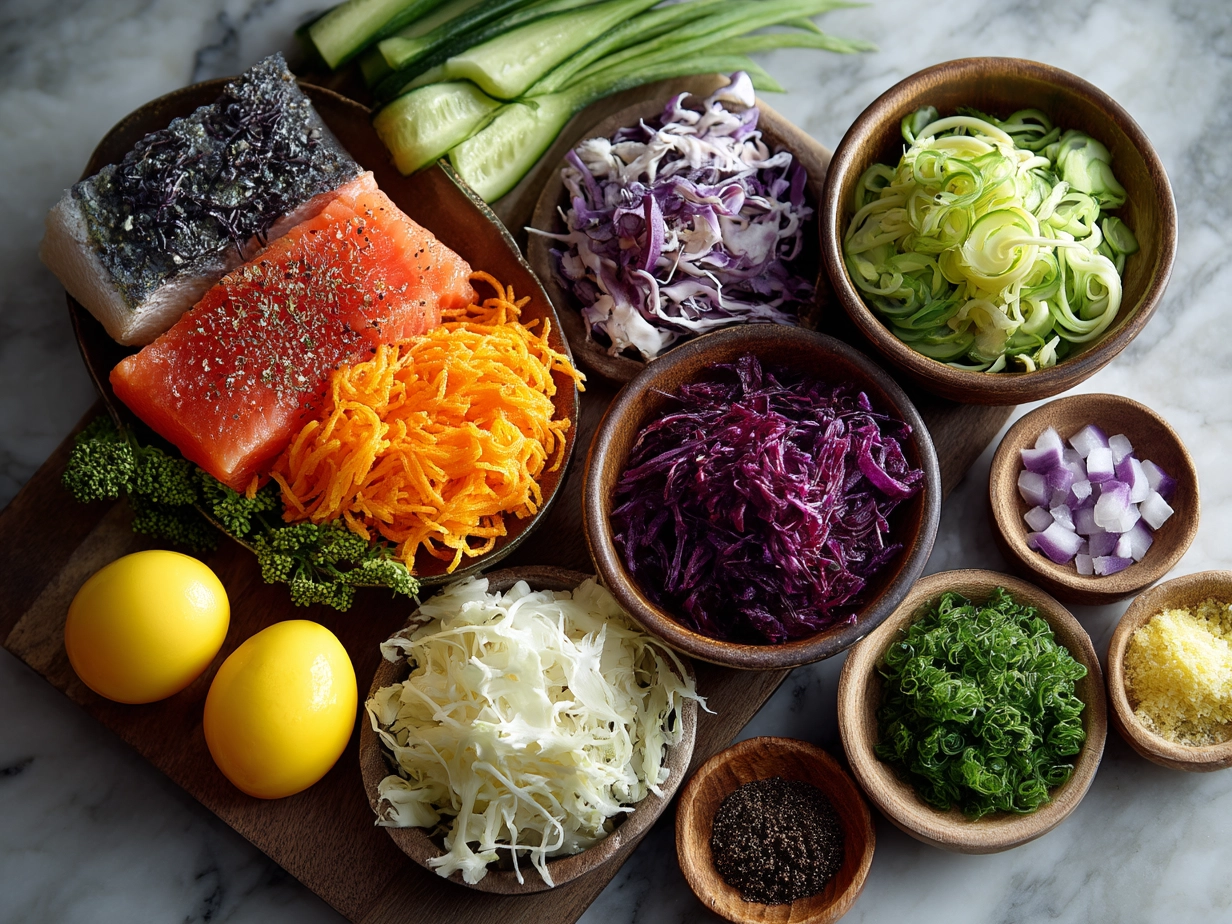 Ingredients for Superbowl Food Nourish Bowl laid out including quinoa, chicken, veggies, and seasonings