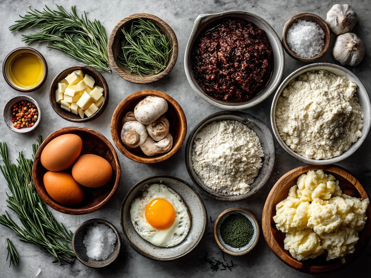 Ingredients for Shepherds Pie laid out on a kitchen counter