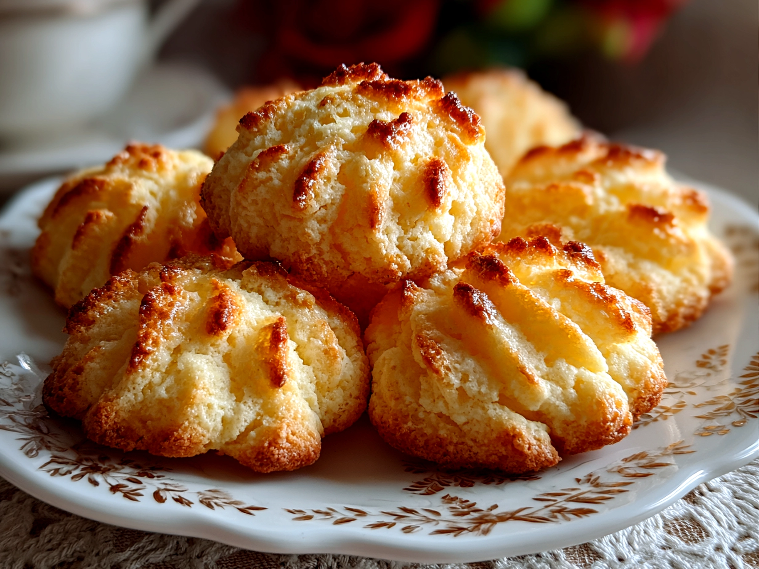 Whipped Shortbread Cookies fresh out of oven